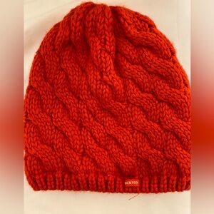 Burton Birdie Beanie Women Red Cable Knit Hat